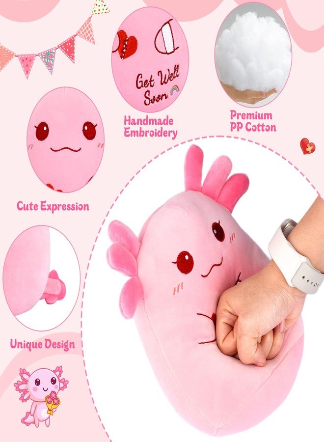 LSYDCARM Get Well Soon Axolotl Plush Toy, Pink Axolotl Get Well Soon Gift for Kids Women,Soft Stuffed Animal Cute Pink Huggable Pillow Kawaii Plushies Gift for Girls Boys - Image 5